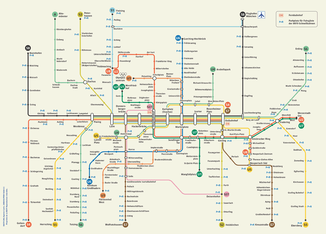 Карта метро Мюнхена